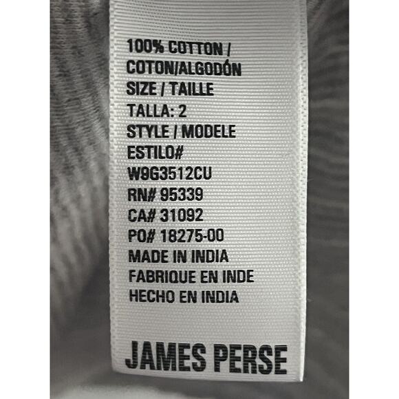 JAMES PERSE Striped Pullover Sweater Hoodie •2/ S• Top Funnel Neck Hooded Cotton - Picture 9 of 9